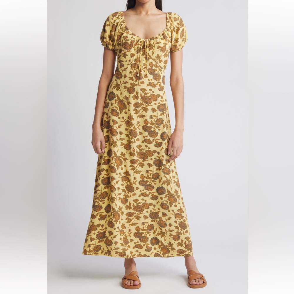 Floral Yellow Maxi Dress